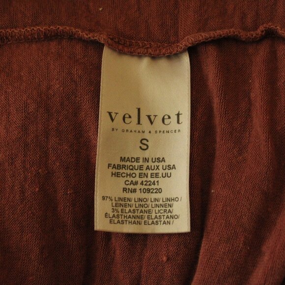 Velvet, salmon colored, ruffle sleeve, Size S,  Linen, Like new condition - Picture 4 of 4